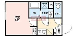 PRIME大崎 1Kの間取図画像