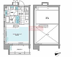 PRIMEURBANシバウラロフト 1Kの間取図画像