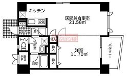 ルミエール上大崎 1LDKの間取図画像