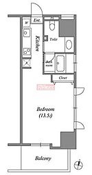 CAVANA+麻布台 ワンルームの間取図画像