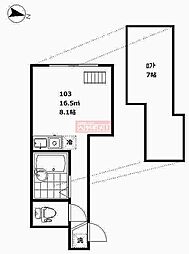 インベスト大崎3 ワンルームの間取図画像