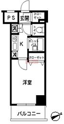 スカイコート・ヴィーダ五反田ウエスト 1Kの間取図画像