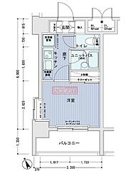 メインステージ南麻布4 1Kの間取図画像