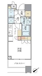 ブリリアタワーズ目黒サウスレジデンス ワンルームの間取図画像