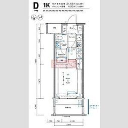 シーフォレシティ芝浦 1Kの間取図画像