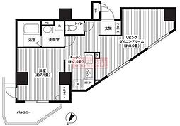 カスタリア初台 1LDKの間取図画像