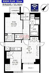 グランドコンシェルジュ西巣鴨アジールコート 2LDKの間取図画像