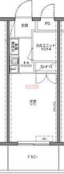 スカイコート戸越銀座 ワンルームの間取図画像