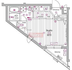 ガーラ・グランディ小竹向原 1Kの間取図画像
