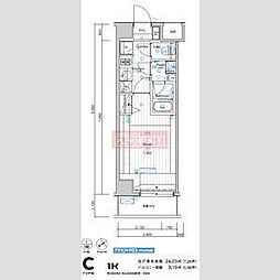 シーフォルム不動前 1Kの間取図画像