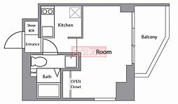 グレイス白金 ワンルームの間取図画像