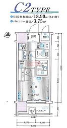ヴェルト目黒西 1Kの間取図画像