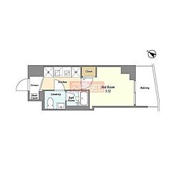 プライマル戸越銀座 1Kの間取図画像
