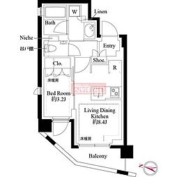 343レジデンス品川 1LDKの間取図画像