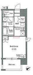 フレアージュ恵比寿 1Kの間取図画像