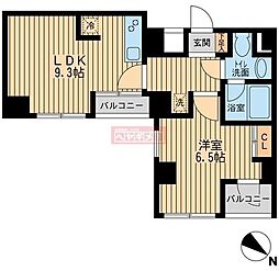 ユニフォート目黒中町 1LDKの間取図画像
