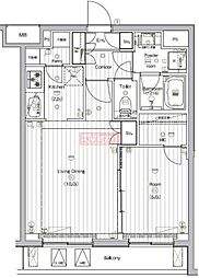 THEPREMIUMCUBEGOSAKI 1LDKの間取図画像