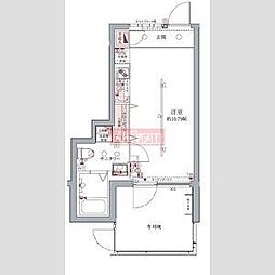 ラグディア高輪 ワンルームの間取図画像