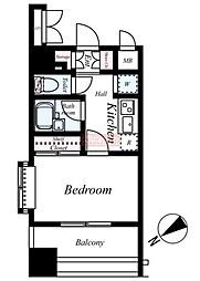 メインステージ南麻布4 1Kの間取図画像