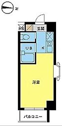 スカイコート駒場東大前 ワンルームの間取図画像