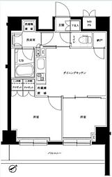 ルーブル目黒不動前 2DKの間取図画像