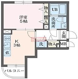 ウインベルデュエット恵比寿2 1DKの間取図画像