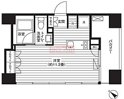 Ti-HIGASHIAZABU ワンルームの間取図画像