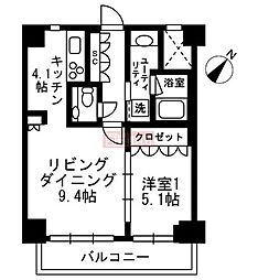 アーバンパーク代官山2 1LDKの間取図画像