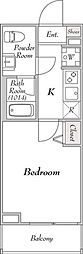 ミリアレジデンス大崎 1Kの間取図画像