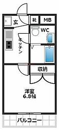 スカイコート品川御殿山EAST 1Kの間取図画像