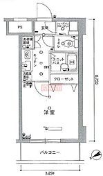 スカイコート・ヴィーダ五反田ウエスト 1Kの間取図画像