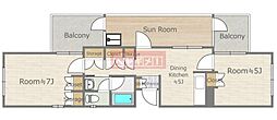 マノワール小滝園 2DKの間取図画像