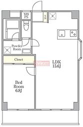 目黒パークスクエア 1LDKの間取図画像