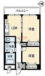 ハイライフ大崎 2DKの間取図画像