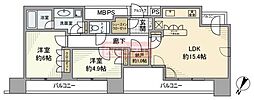 カテリーナ三田タワースイートウエストアーク 2LDKの間取図画像
