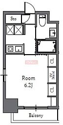 TOTSURESIDENCESHIBA 1Kの間取図画像