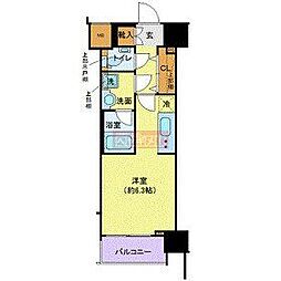 ラグディア芝公園 ワンルームの間取図画像