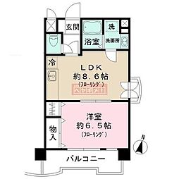 柿ノ木坂スカイパレス 1LDKの間取図画像