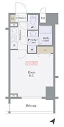 L-Flat田町 1Kの間取図画像