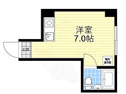 メビウス永和レジデンス（旧：グロースハイツ永和） 3階ワンルームの間取り