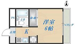 レスポワール 1Kの間取図画像