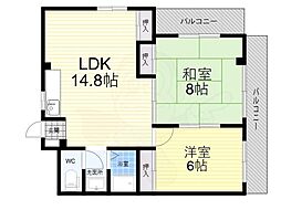 シャンボール今里2番館 2LDKの間取図画像