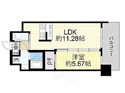 プレジオ森河内ASIAN 15階1LDKの間取り