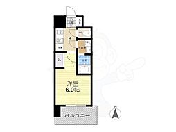 Osaka Metro中央線 長田駅 徒歩8分の賃貸マンション 13階1Kの間取り