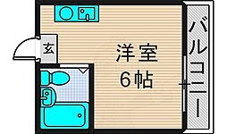 ユーハイム俊徳 ワンルームの間取図画像