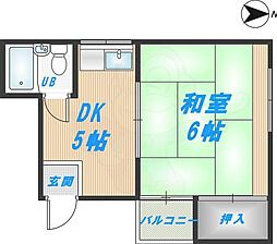 米澤ハイツ 1DKの間取図画像