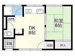 ダイワ高井田ビル 1DKの間取図画像