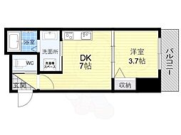 近鉄大阪線 弥刀駅 徒歩14分の賃貸アパート 2階1DKの間取り