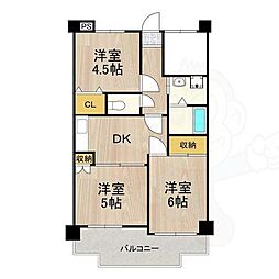 友井グレイス 3DKの間取図画像