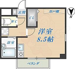 グランドール永和 ワンルームの間取図画像